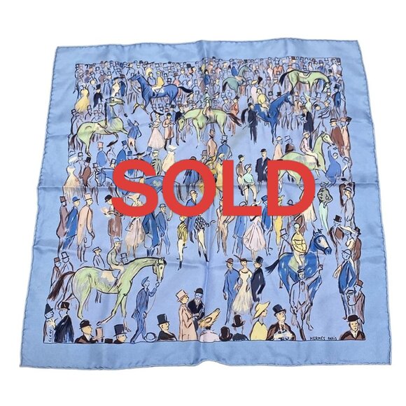 HERMES Petit Carre - Light Blue Light Pink Multi Scarf 175-071325 - Picture 1 of 5